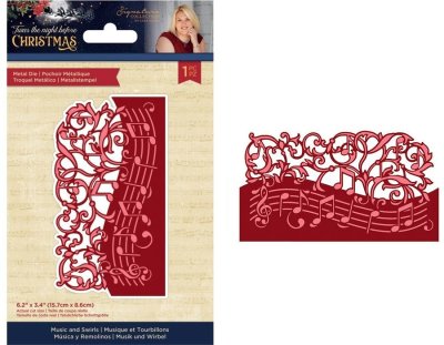 Crafters Companion Metal Dies - Twas the Night Before Christmas Music and Swirls