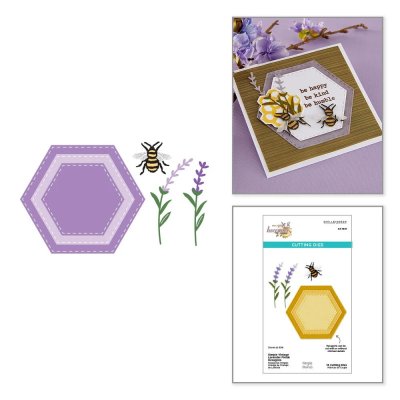 Spellbinders Etched Dies - Simple Vintage Lavender Fields Hexagons