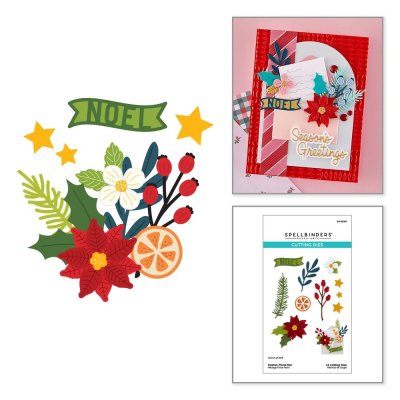Spellbinders Etched Dies - Dear Santa Festive Floral Mix