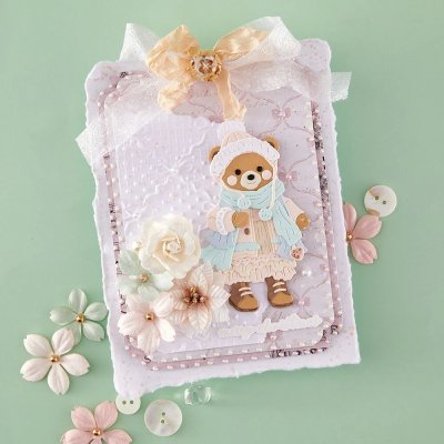Spellbinders Etched Dies - Bundled Up Winter Bear by Frank Garcia