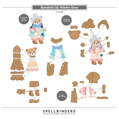 Spellbinders Etched Dies - Bundled Up Winter Bear by Frank Garcia