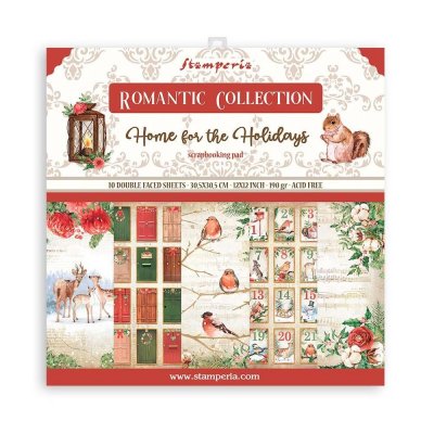 Stamperia 12”x12” Double-Sided Paper Pad - Romantic Home for the Holidays (10 sheets)