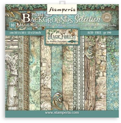Stamperia 12”x12” Paper Pack - Magic Forest Maxi Background (10 sheets)