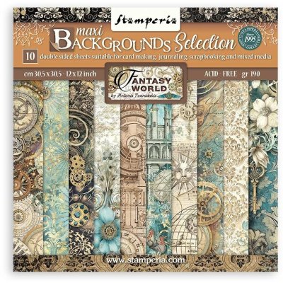 Stamperia 12”x12” Paper Pack - Sir Vagabond in Fantasy World Maxi Backgrounds (10 sheets)