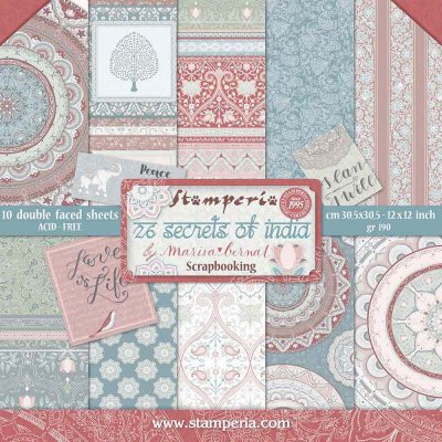 Stamperia 12”x12” Double-Sided Paper Pad - 26 Secrets of India (10 sheets)