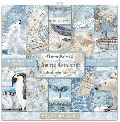 Stamperia 12”x12” Double-Sided Paper Pad - Arctic Antarctic (10 pack)