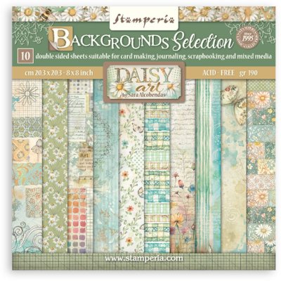 Stamperia 8”x8” Paper Pack - Daisy Art Maxi Background Selection (10 sheets)