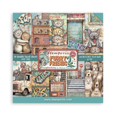 Stamperia 8”x8” Paper Pack - Furry Friends 2 (10 sheets)