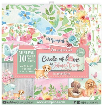 Stamperia 8"x8" Double-Sided Paper Pad - Circle Of Love (10 sheets)