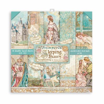 Stamperia 8"x8" Double-Sided Paper Pad - Sleeping Beauty (10 sheets)
