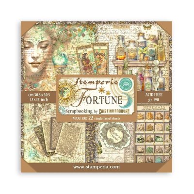 Stamperia 12”x12” Single Face Paper Pack - Fortune (22 sheets)