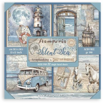 Stamperia 12”x12” Paper Pack - Silent Sea Maxi (22 sheets)