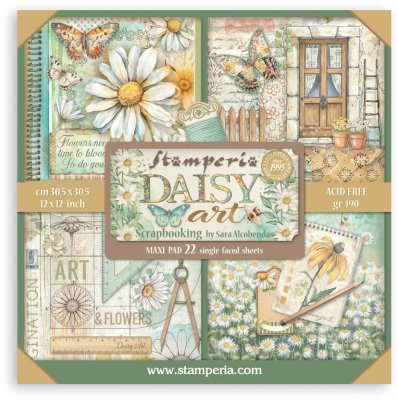 Stamperia 12”x12” MAXI Paper Pack - Daisy Art (22 sheets)