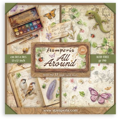 Stamperia 12”x12” Paper Pack - All Around (10 sheets)