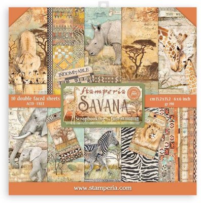 Stamperia 6”x6” Paper Pack - Savana (10 sheets)