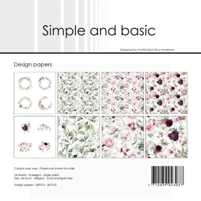 Simple and Basic 6”x6” Paper Pack - Beautiful Roses (24 sheets)