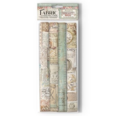 FÖRBESTÄLLNING! Stamperia 12”x12” Fabric Sheets - Brocante Antiques (4 sheets)