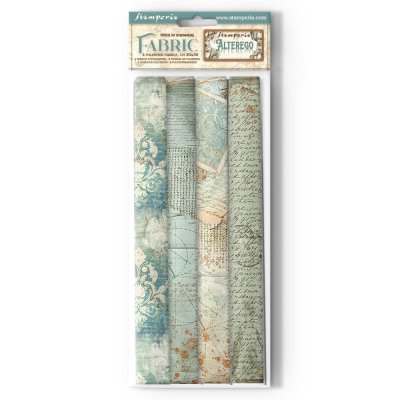 FÖRBESTÄLLNING! Stamperia 12”x12” Fabric Sheets - Alterego (4 pack)