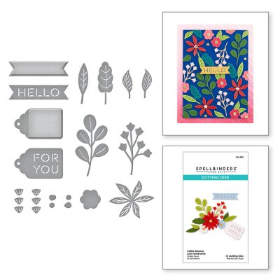Spellbinders Etched Dies - Petite Blooms and Sentiments