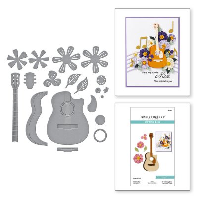 Spellbinders Etched Dies - Bibi's Musical Notes Mini Guitar