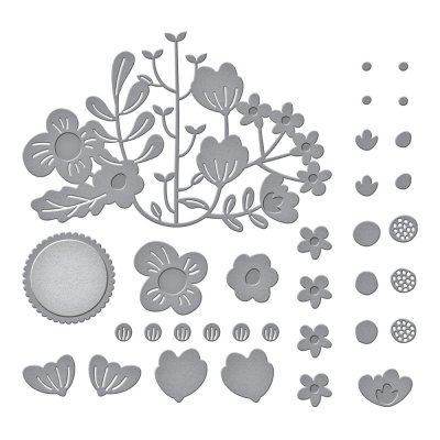 Spellbinders Etched Dies - Floral Reflection