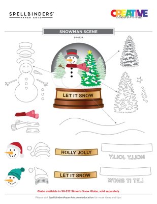 Spellbinders Etched Dies - Snowman Scene by Simon