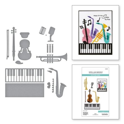 Spellbinders Etched Dies - Bibi's Musical Notes Mini Musical Instruments