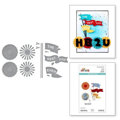 Spellbinders Etched Dies - Say Cheese Classic Mouse Collection Flags & Banners