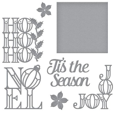 Spellbinders Etched Dies - Holiday Word Blocks Christmas Cascade (8 dies)