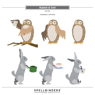 Spellbinders Etched Dies - Say Cheese Classic Pooh Birthday Rabbit & Owl (S5-706)