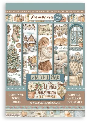 Stamperia Washi Pad - White Christmas (8 sheets)