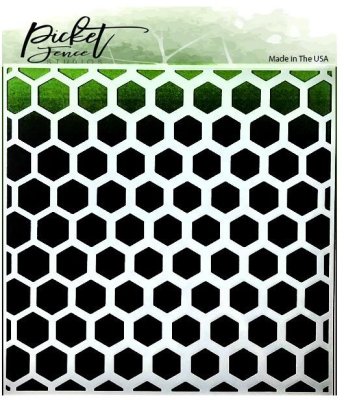 Picket Fence Studios 6"x6" Stencil - Honeycomb