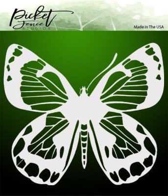 Picket Fence Studios 6”x6” Stencil - Zing Butterfly