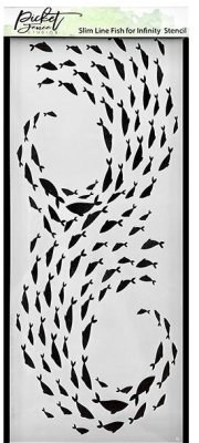 Picket Fence Studios 4"x10" Stencil - Slimline Fish For Infinity