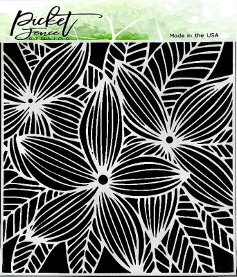 Picket Fence Studios 6”x6” Stencil - Plumeria Flowers
