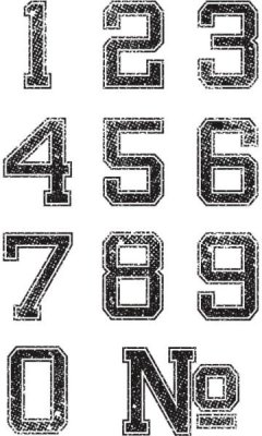 Hampton Art 7 Gypsies Clear Stamp Set - Varsity Numbers