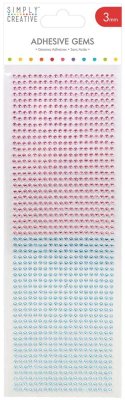 Simply Creative Adhesive Gems - Pink And Blue 3mm (1080 pack)