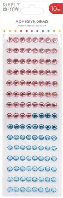 Simply Creative Adhesive Gems - Pink And Blue 10mm (180 pack)
