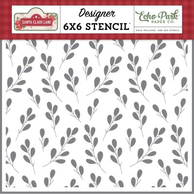 Echo Park 6"x6" Mask Stencil - Santa Claus Lane Holiday Greenery