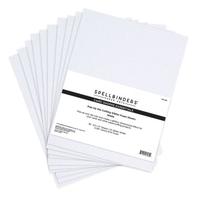 Spellbinders Pop-Up Die Cutting Glitter EVA Foam Sheets - White (10 sheets)
