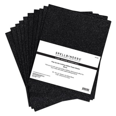 Spellbinders Pop-Up Die Cutting Glitter EVA Foam Sheets - Black (10 sheets)