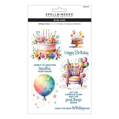 Spellbinders Rub-On Sheets - Birthday Cheers (2 pack)