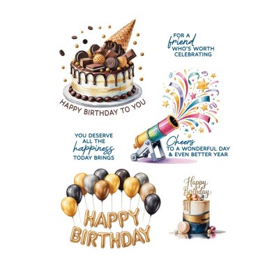 Spellbinders Rub-On Sheets - Birthday Cheers (2 pack)