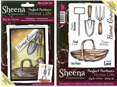 Crafters Companion Perfect Partner Stamps & Dies Set - Home Life Dig for Victory