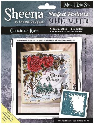 Sheena Douglass Perfect Partner Scenic Winter Dies - Christmas Rose
