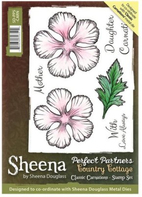 Sheena Douglass Perfect Partners Country Cottage A6 Unmounted Rubber Stamp - Classic Carnations