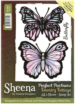 Sheena Douglass Perfect Partners Country Cottage A6 Unmounted Rubber Stamp - All a Flutter