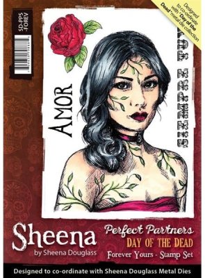 Sheena Douglass Perfect Partners Day of the Dead A6 Unmounted Rubber Stamp - Forever Yours