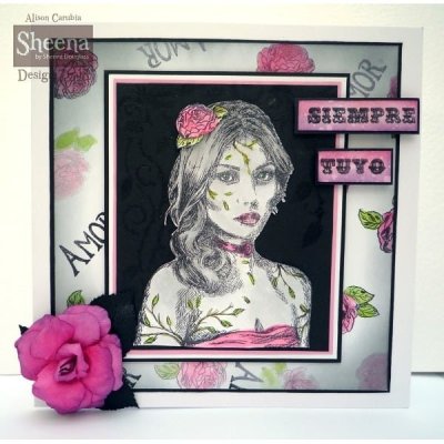 Sheena Douglass Perfect Partners Day of the Dead A6 Unmounted Rubber Stamp - Forever Yours