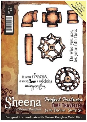Sheena Douglass Perfect Partner Time Traveller A6 Unmounted Rubber Stamp - In the Pipeline